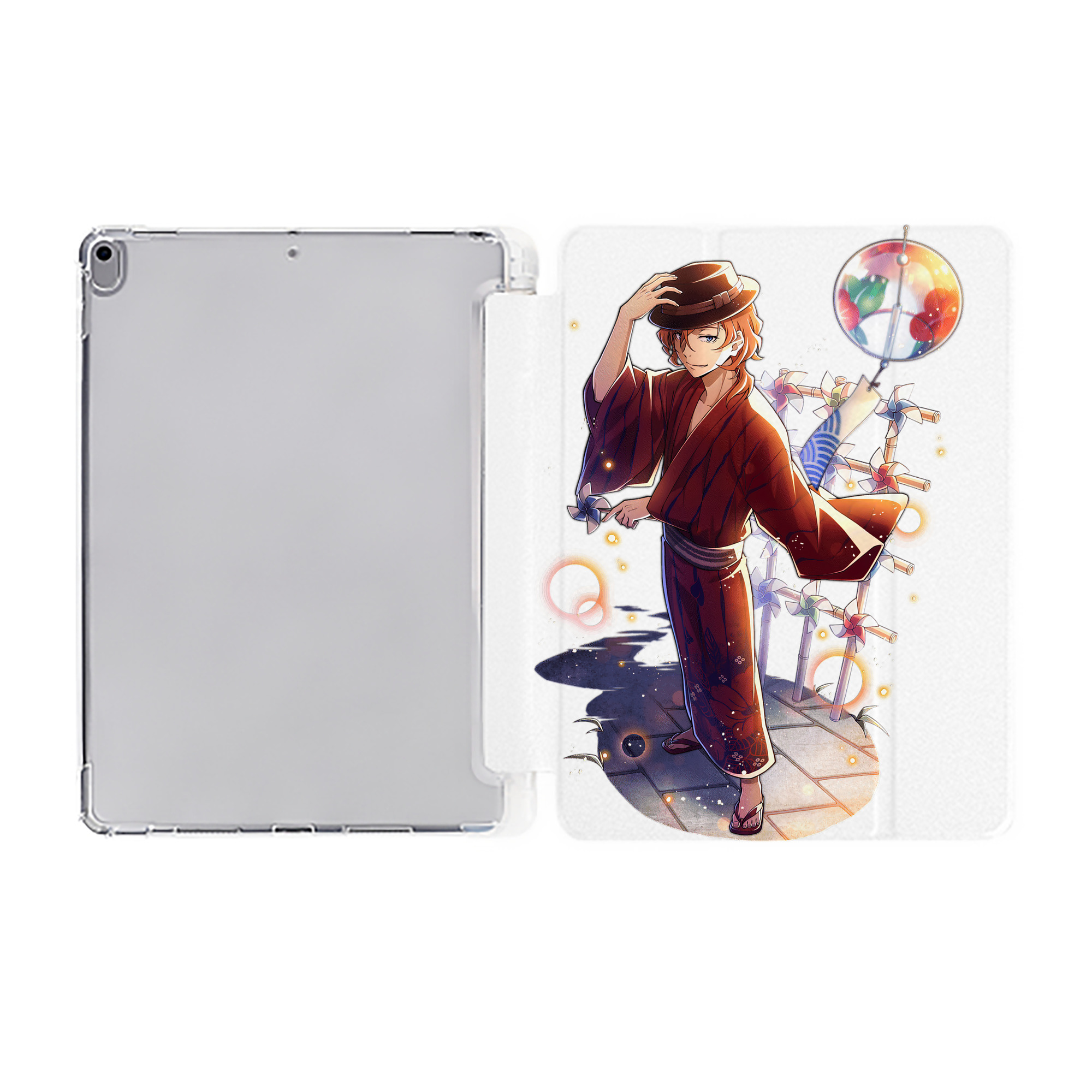 （画像用） 文豪ストレイドッグス Bungo Stray Dogs IPad ケース ペン収納付き 三つ折りスタンド PUレザー×シリコン 対応機種9.5/10.5/10.9インチ